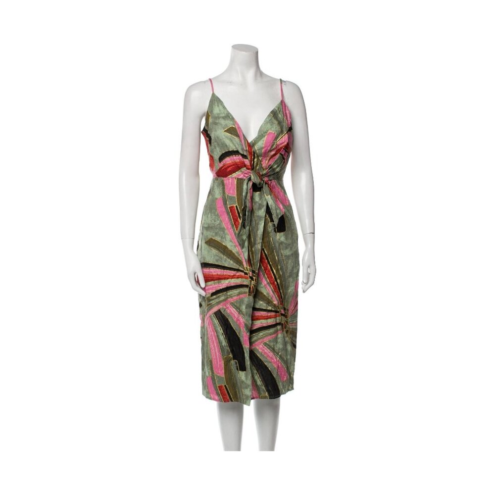 NWOT Jason Wu Faux Wrap Dress with Geometric Metallic Print - Size 10